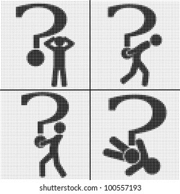 big question mark and the person
