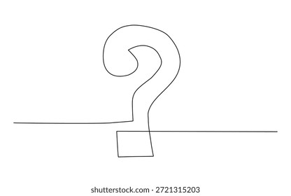 Gran signo de interrogación. Icono de dibujo de línea continua. Ilustración vectorial
