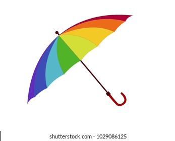 Big Rainbow Umbrella Vector Image