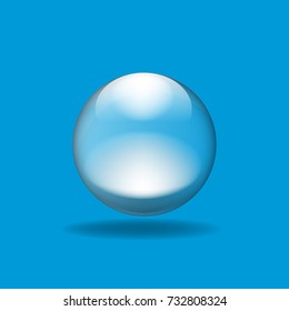 Big realistic shiny water drop. Illustrated vector.