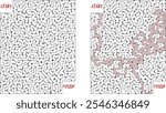 Big rectangular labyrinth. Maze of high complexity with solution. Black and white complex riddle with very high level of difficulty. Nice brainstorm puzzle.
