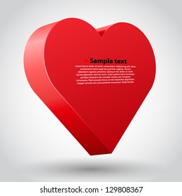 A Big Red 3d Heart Vector Illustration