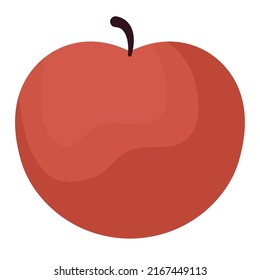 big red apple over white
