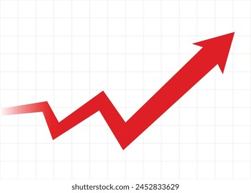 big red arrow graph going fast forward rising up make progress business profit financial grow faster