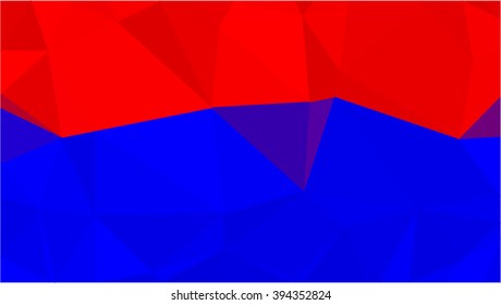 Big red and blue low poly background