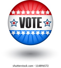 Big red and blue usa vote symbol