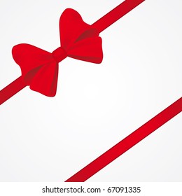 Big red bow for packaging. Vector illustration