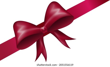 Big red bow and ribbon for a gift