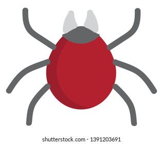 Big red bug illustration vector on white background 
