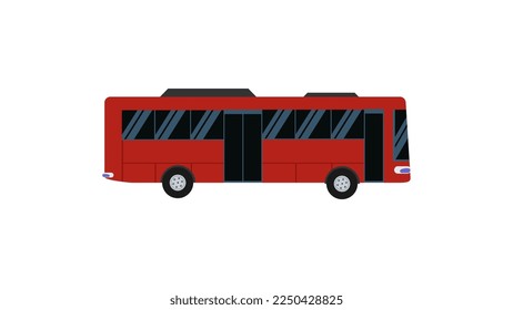 Big red bus isolated on white background.