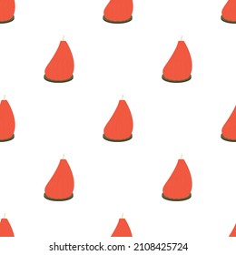 Big red candle pattern seamless background texture repeat wallpaper geometric vector