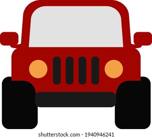 Big red car, illustration, vector on a white background