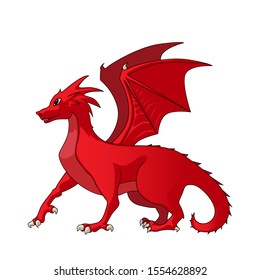 Big Red Dragon Isolated On White Stock Vector (Royalty Free) 1554628892 ...