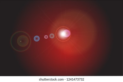 big red dwarf solar shines beautifully from the depths of space