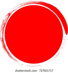 Big red grunge circle