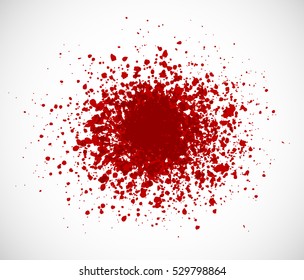 Big red grunge splash with place for your text on white background