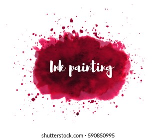Big red grunge splash with place for your text on white background