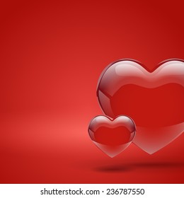 Big Red Heart abstract  background, Vector Illustration