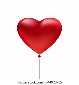 Big Red Heart Balloon isolated on white.
