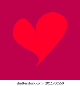 Big red heart drawing at the middle on background