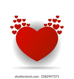 Big red heart isolated on white background. Vector symbol