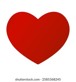 Big red heart isolated on white background. Vector symbol