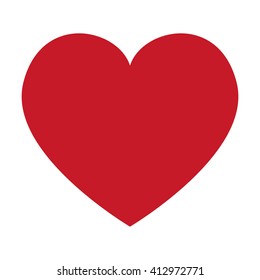 Big Red Heart, Isolated On White Background, Vector Illustration