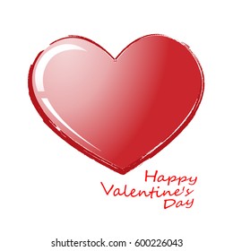 Big Red Heart Isolated On Transparent Background. Realistic Romantic Element. For Wedding, Anniversary, Birthday, Valentine's Day, Party Invitations. Vector Illustration.