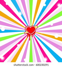 Big Red Heart Isolated On Transparent Background. Realistic Romantic Element. For Wedding, Anniversary, Birthday, Valentine's Day, Party Invitations,. Vector Illustration.