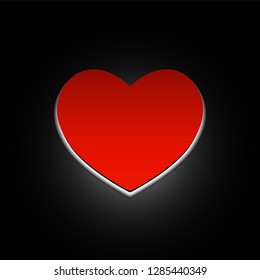 Big red heart, love symbol. Vector symbol