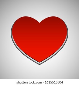 Big red heart, love symbol. Vector symbol