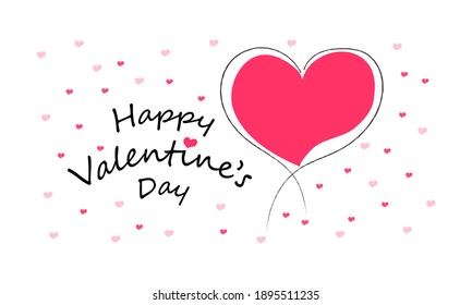 Big red heart with many small hearts. Valentines Day