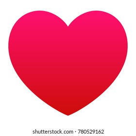 Big red heart with modern gradient. Simple Valentine Day card
