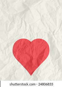 big red heart over beige background, vector illustration