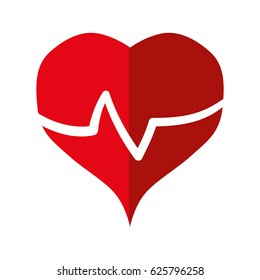 big red heart rate healthcare icon
