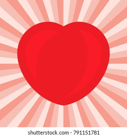 Big Red Heart. Romantic love symbol of valentine day. Vector illustration.
