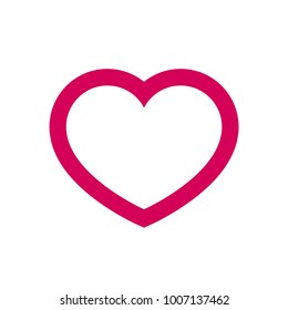 Big Red Heart Round Valentine's Day Outline Stroke - vector isolated love symbol for save the date, marriage and wedding invitation