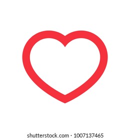 Big Red Heart Round Valentine's Day Outline Stroke - vector isolated love symbol for save the date, marriage and wedding invitation