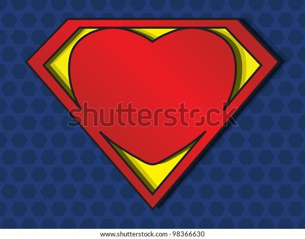 a big red heart shaped like a\
superhero shield, symbol for strong love, eps10\
vector