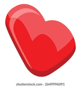 Big red heart is shining for valentine's day, symbolizing love, romance and affection
