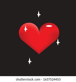 Big Red Heart for Valentine`s day, vector illustration, isolated on background