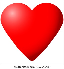 big red heart Valentine's Day isolated on white background vector