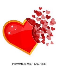 Big red heart. Vector illustration