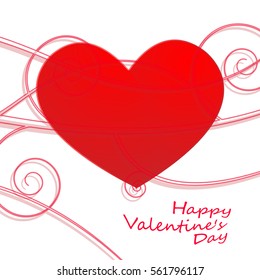 Big Red Hearts, Vector Illustration, valentine's day