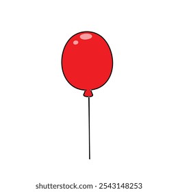 Big red helium balloon, perfect for festive designs, celebrations, and party-themed projects with a bold and cheerful touch