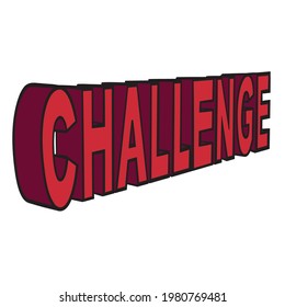 big red massive "challenge" lettering in 3D. isolated, vector.