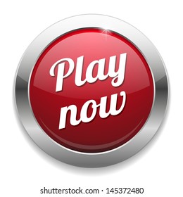 Big red metallic play now  button