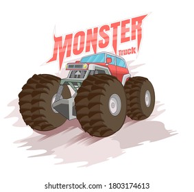  the big red monster truck vector