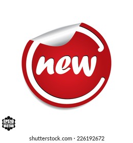 Big Red New on Circle Label - Vector.