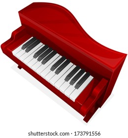 big red piano